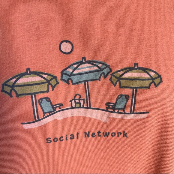 Life Is Good XXL T-Shirt “Social Network” Beach Orange Women’s Top Short Sleeve - Picture 6 of 14